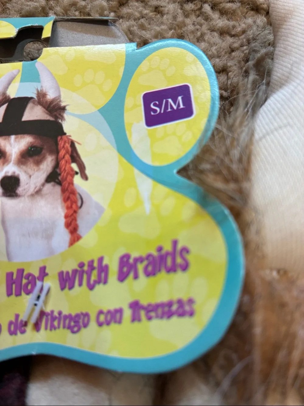The Pet Shop Viking Hat with Braids - Brown, Tan, Red. Size S/M